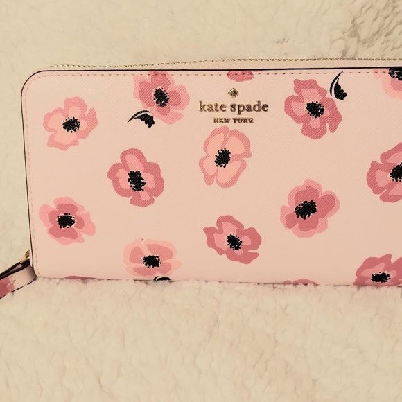 Kate Spade Handbags - NWOT - Kate Spade Zip-Around Continental Wallet - Floating Poppies